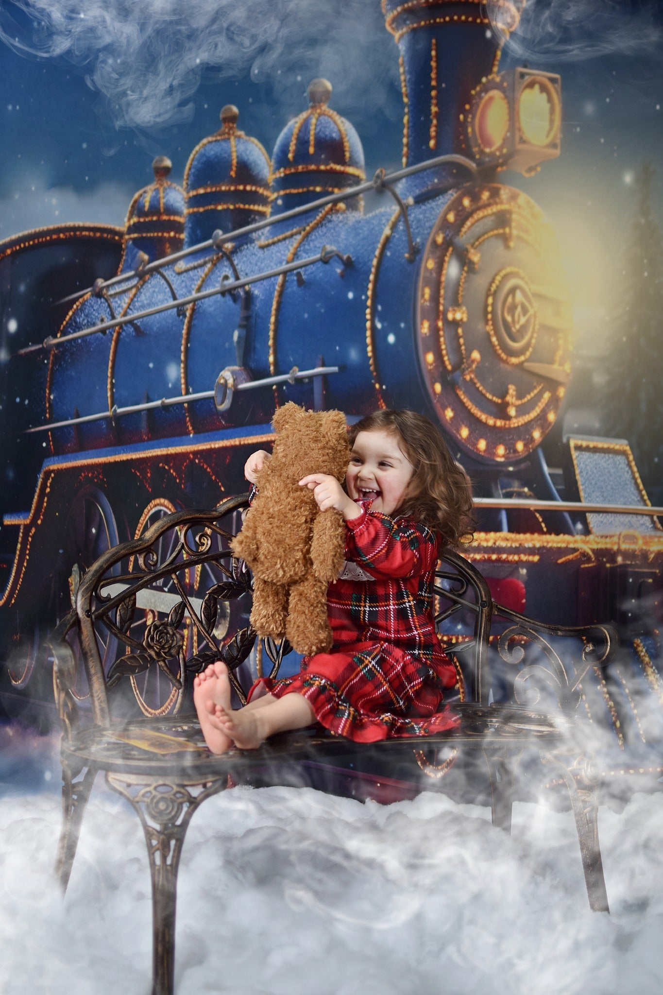 Kate Winter Train Snow Backdrop for Photography - Kate Backdrop AU