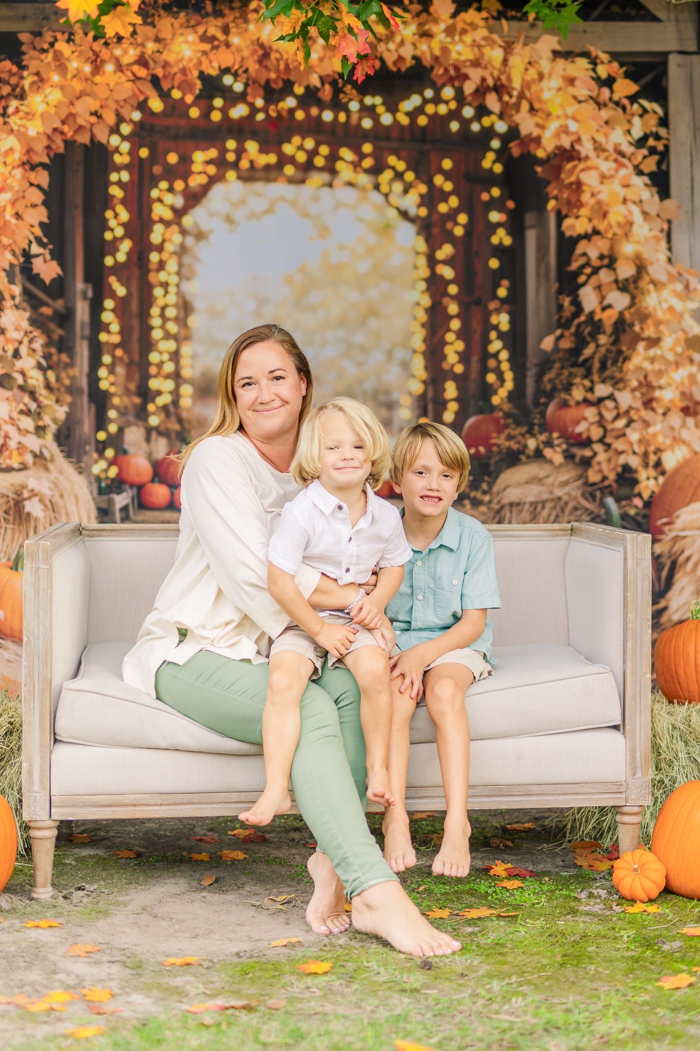 Kate Fall Maple Arch Pumpkins Barn Backdrop Designed by Emetselch