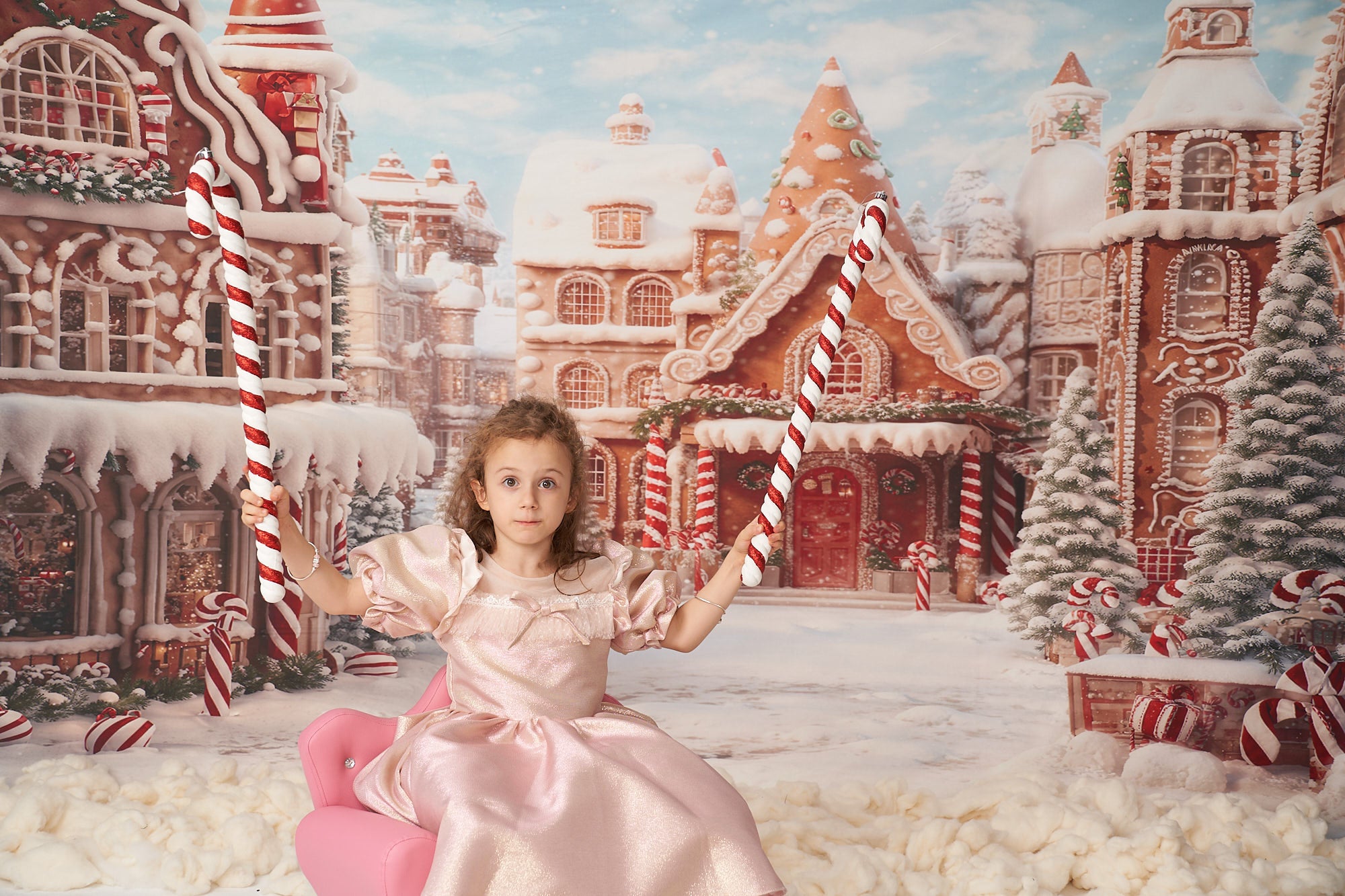 Kate Winter Christmas Backdrop Gingerbread Candy Town Designed by Chain Photography - Kate Backdrop AU