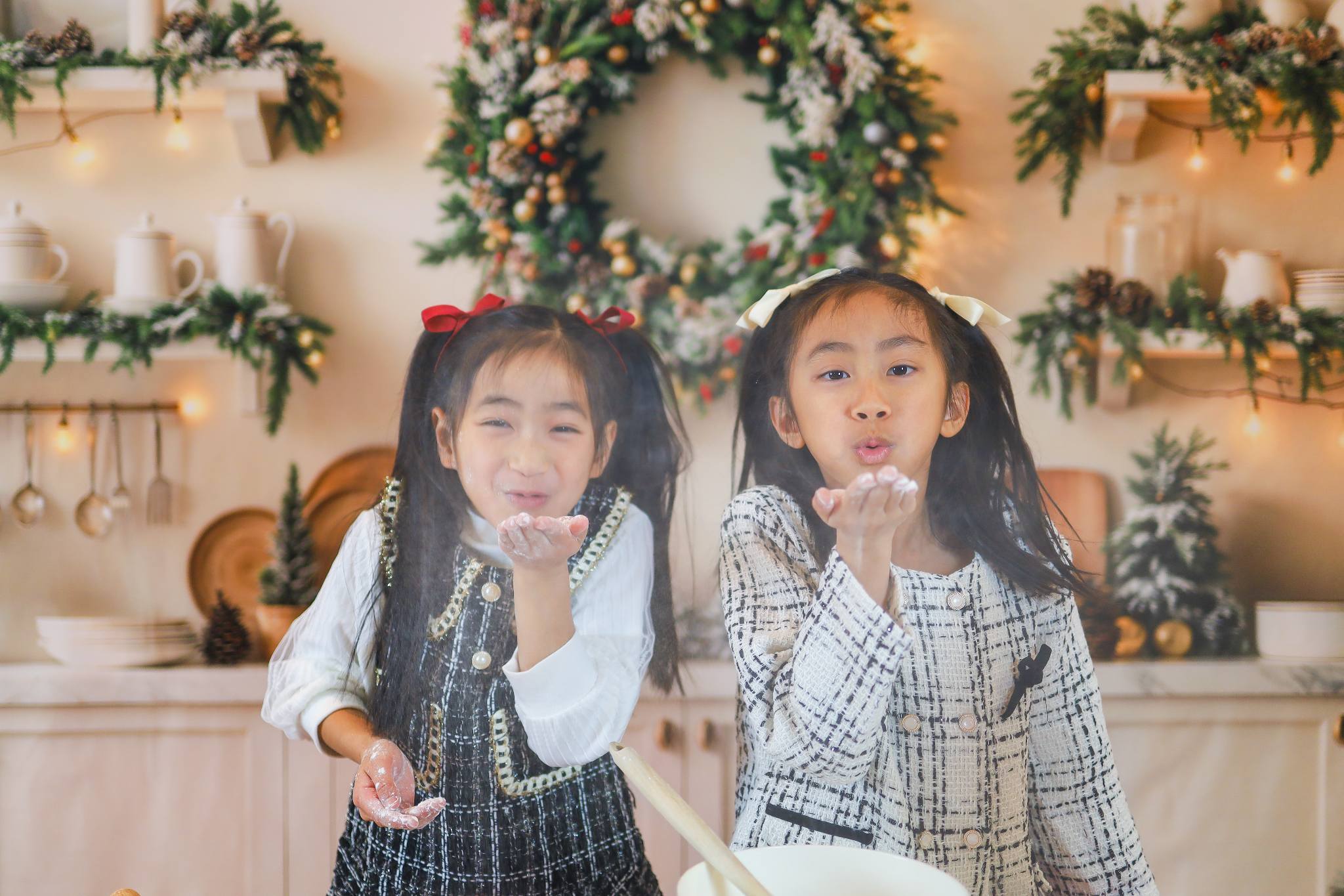 Kate Christmas Kitchen White Cabinets Backdrop Designed by Emetselch