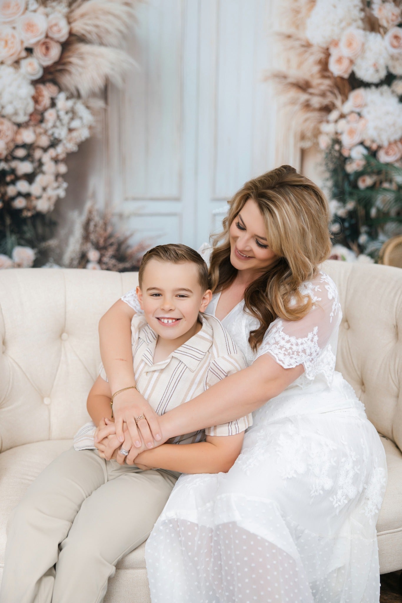Kate Boho Floral Pampas Door Backdrop Designed by Emetselch