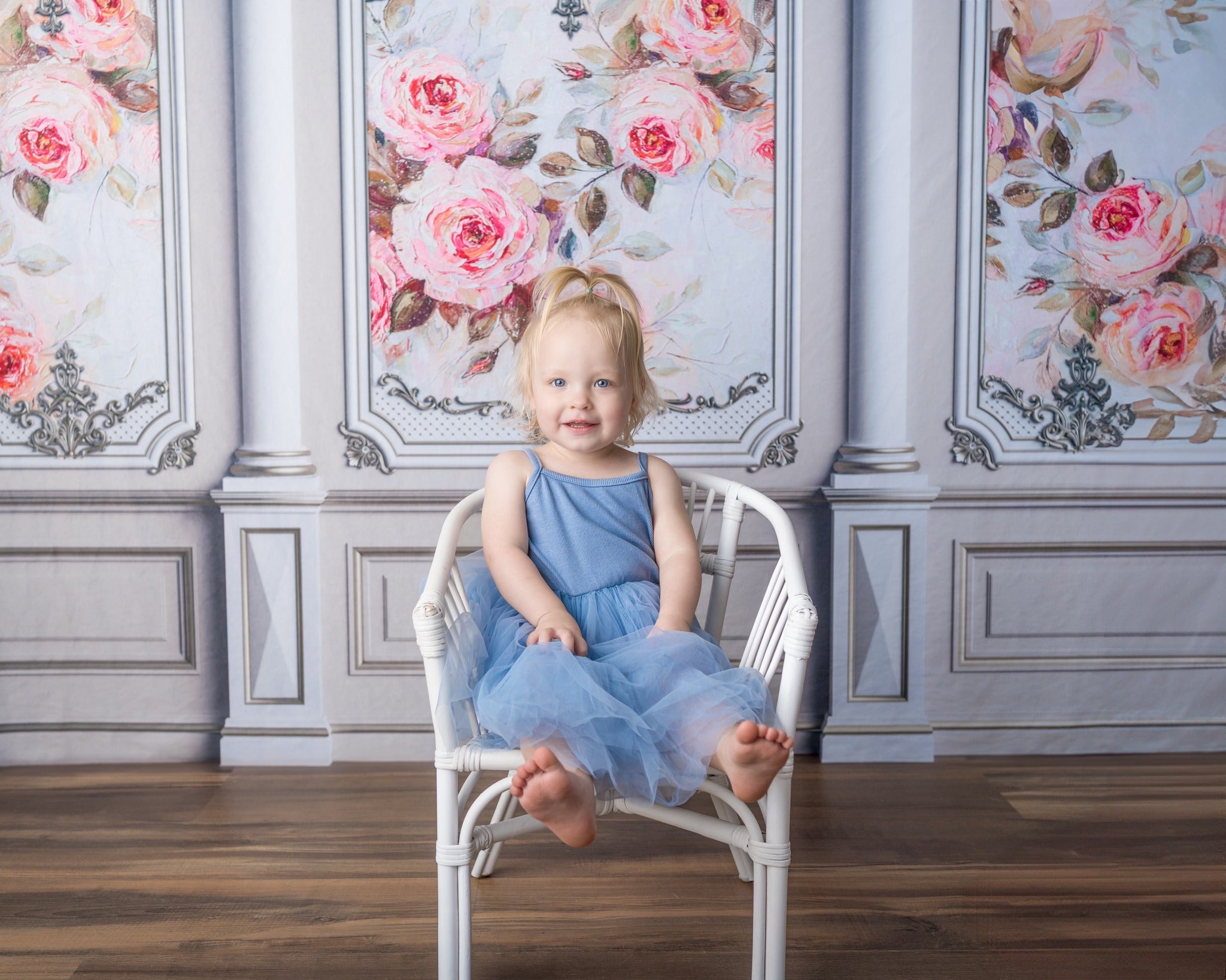 Kate White Vintage Floral Wall Backdrop for Photography - Kate Backdrop AU