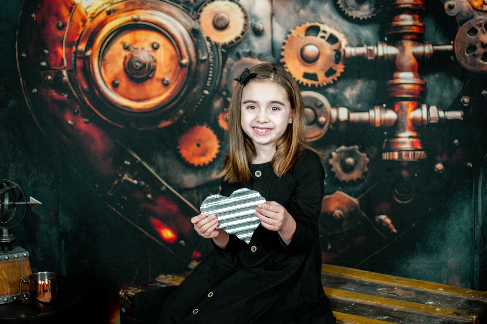 Kate Steampunk Heart Gears Backdrop Designed by Patty Roberts - Kate Backdrop AU