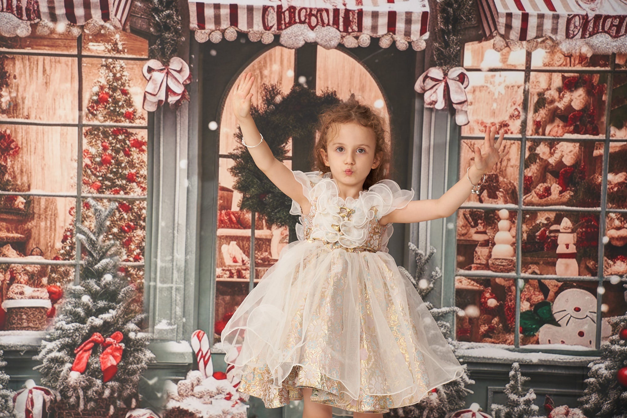 Kate Christmas Snow Cabin Backdrop for Photography - Kate Backdrop AU