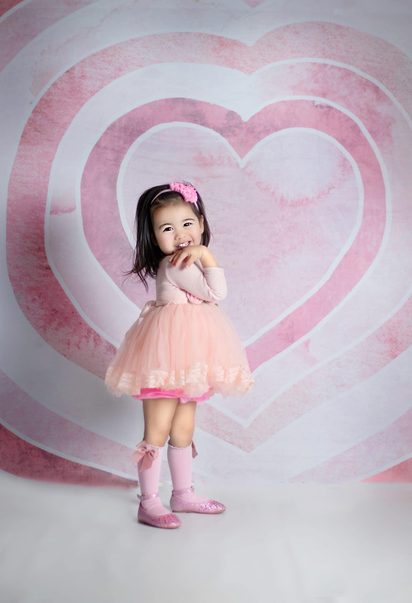 Kate Valentine's Watercolor Backdrop Heart Pattern Designed by Mandy Ringe Photography - Kate Backdrop AU