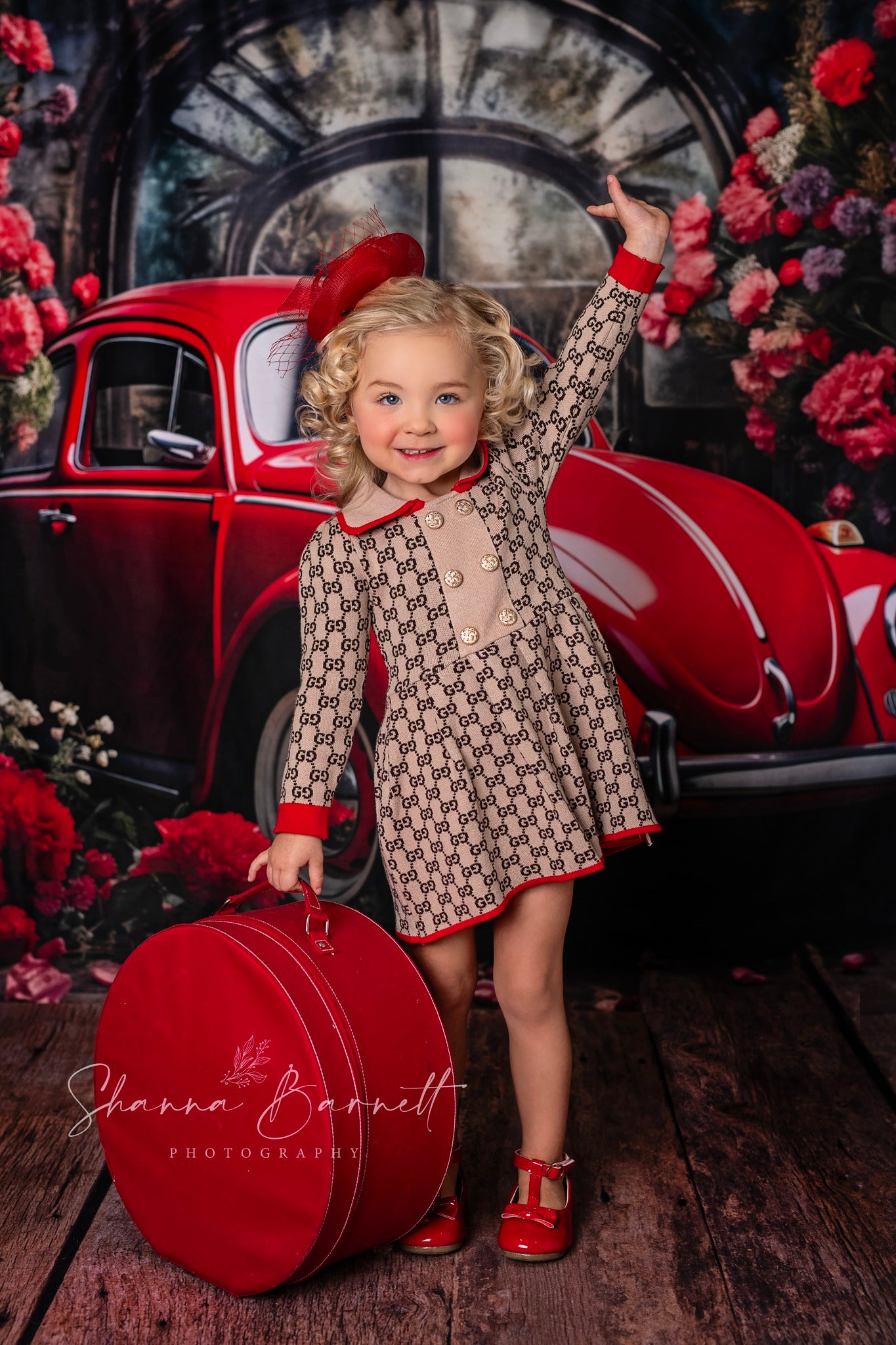 Kate Valentine's Day Red Car Backdrop Designed by Patty Robertss - Kate Backdrop AU