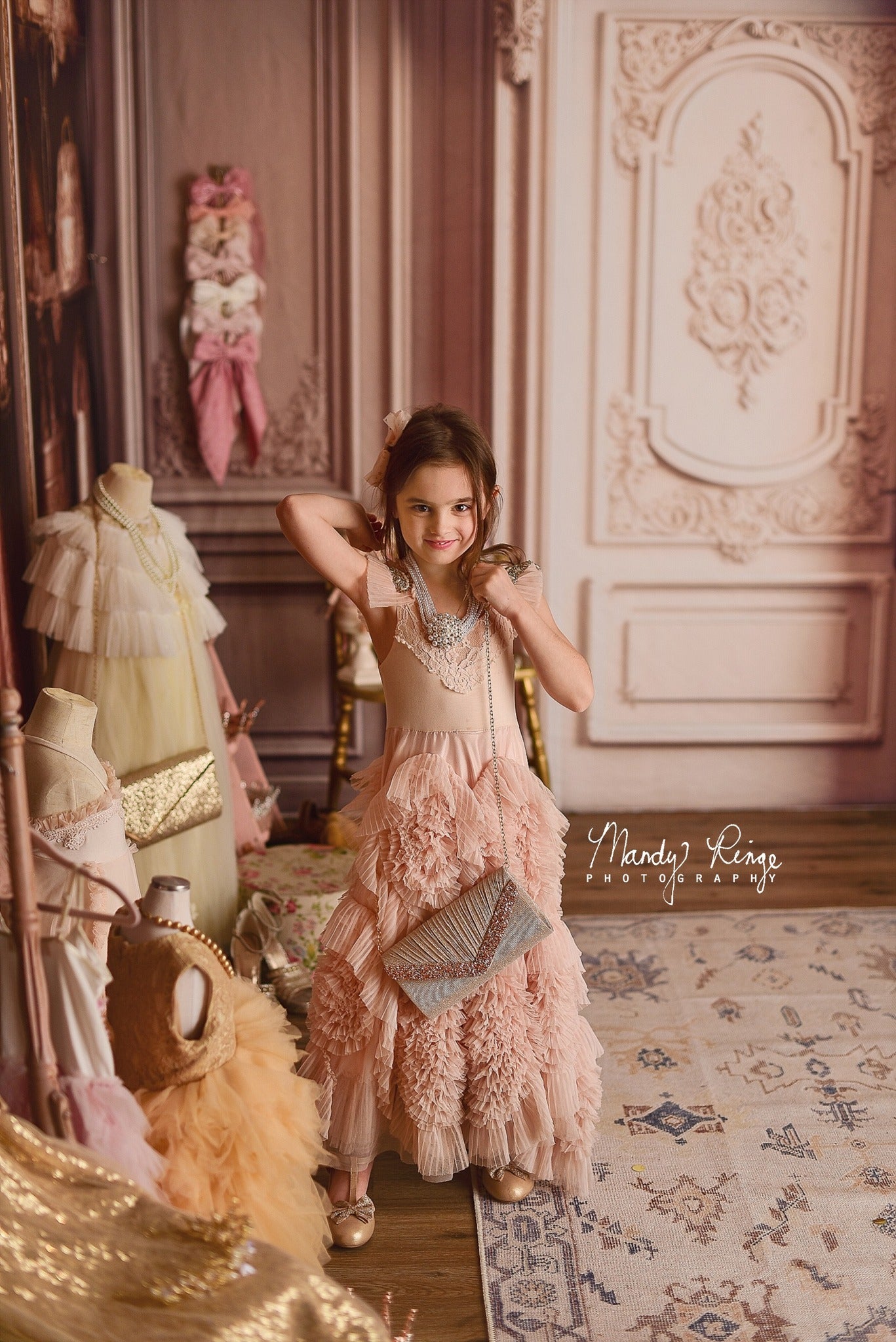 Kate Fancy Princess Dress Up Closet Backdrop Designed by Mandy Ringe Photography - Kate Backdrop AU