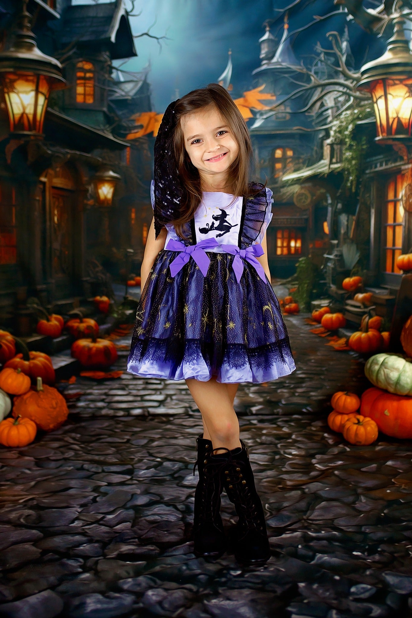 Kate Halloween Pumpkin Town Backdrop Designed by Emetselch - Kate Backdrop AU