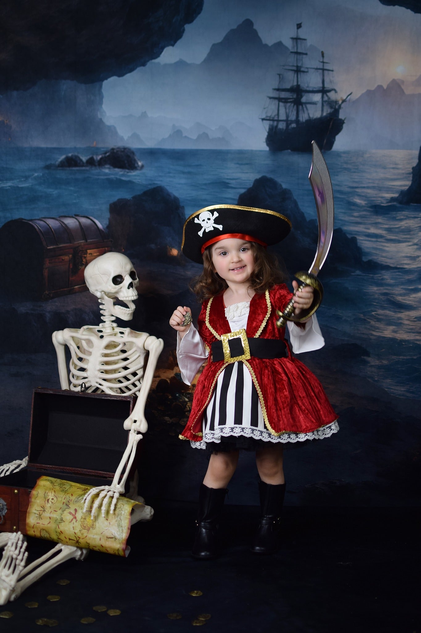 Kate Pirate Treasure Cave Sea Backdrop for Photography - Kate Backdrop AU