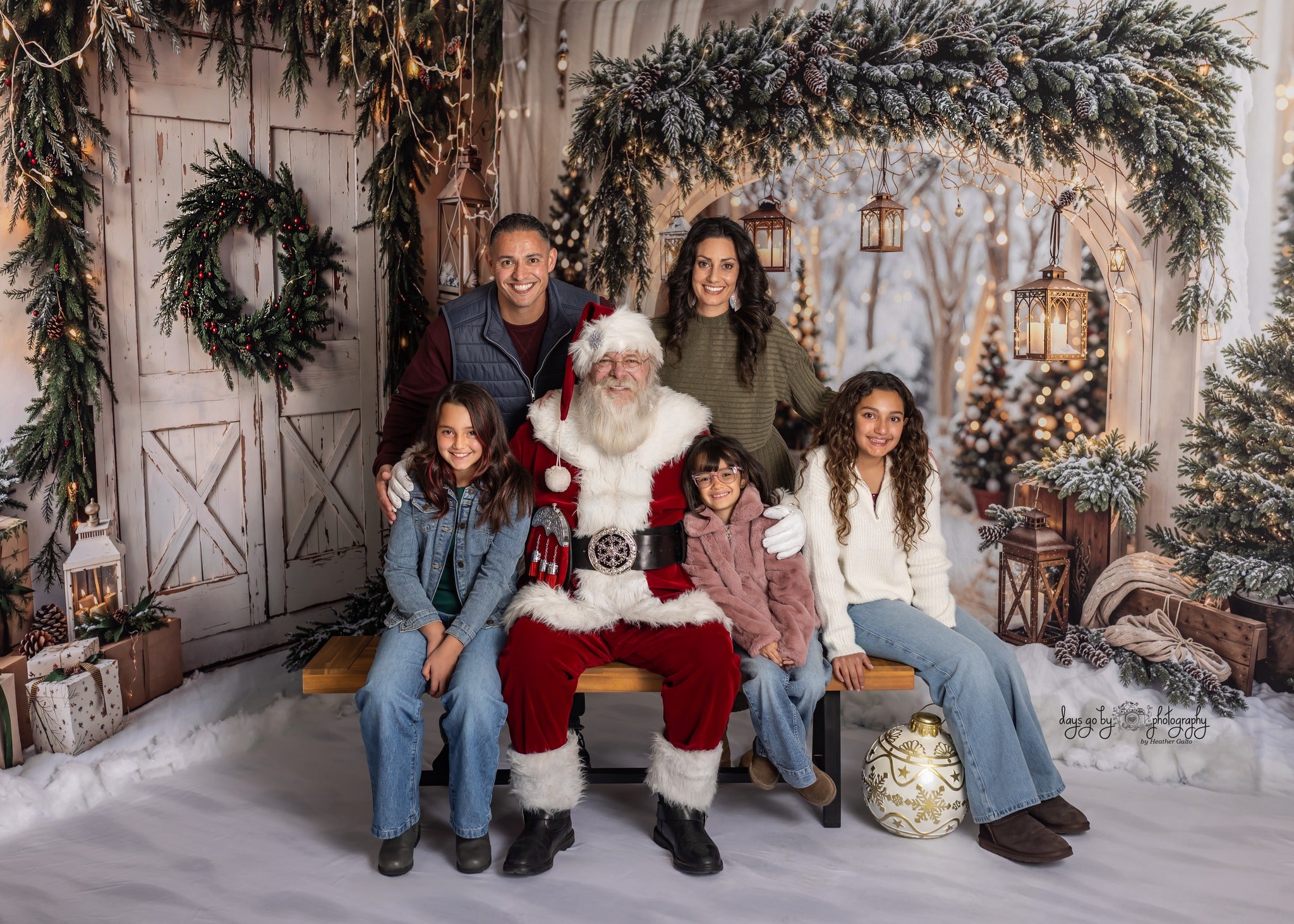 Kate Winter Christmas Arch Barn Door Snow Room Set