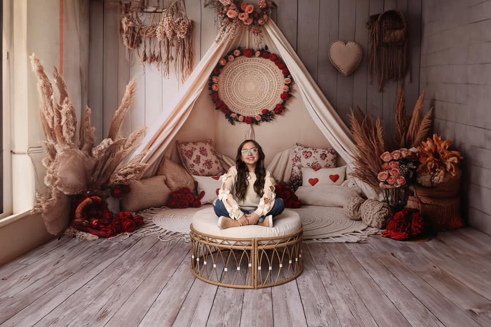 Kate Boho Romantic Floral Tent Backdrop Designed by Emetselch - Kate Backdrop AU