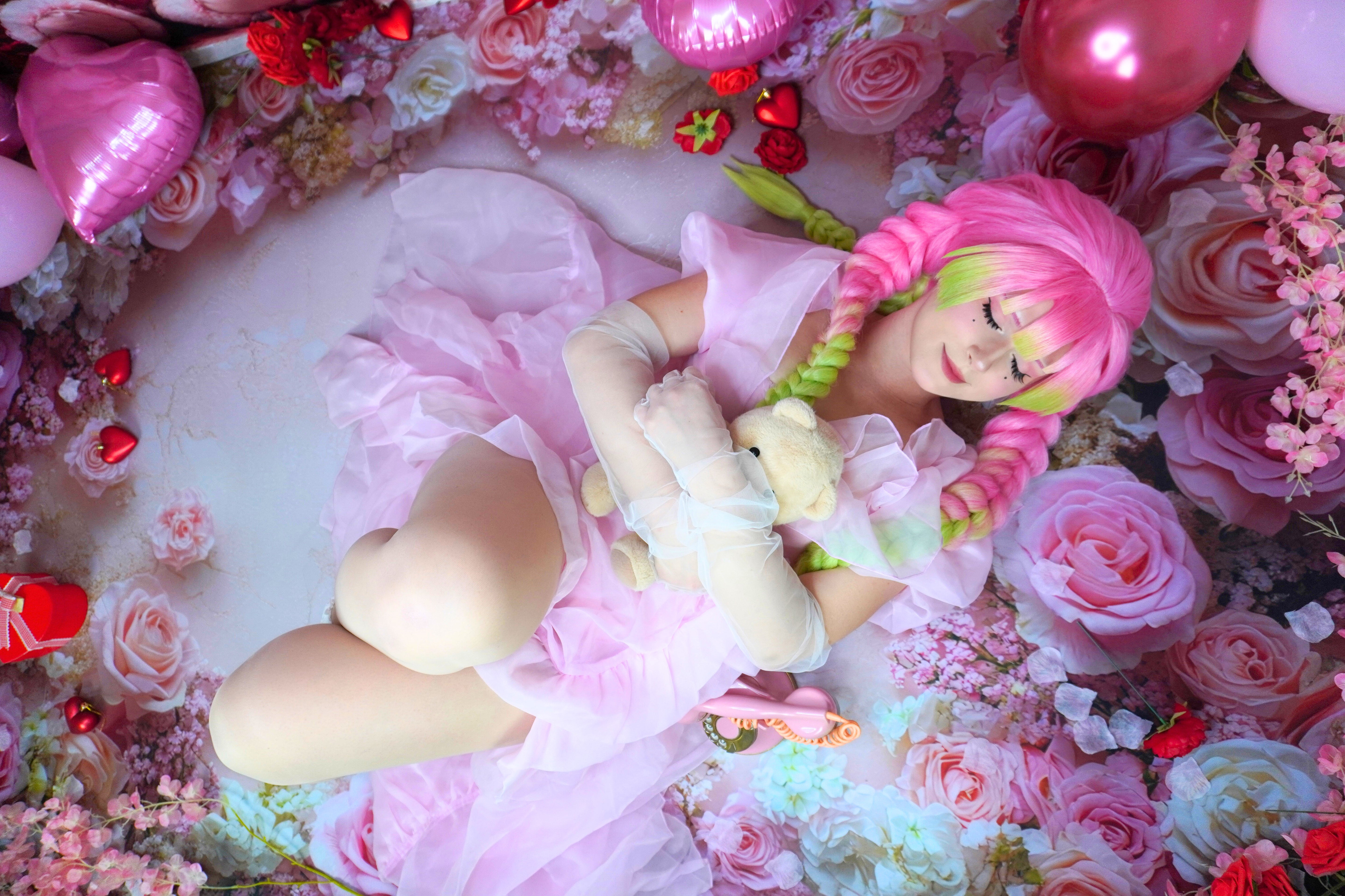 Kate Spring Floral Pink Rose Rubber Floor Mat Designed by Mini MakeBelieve - Kate Backdrop AU