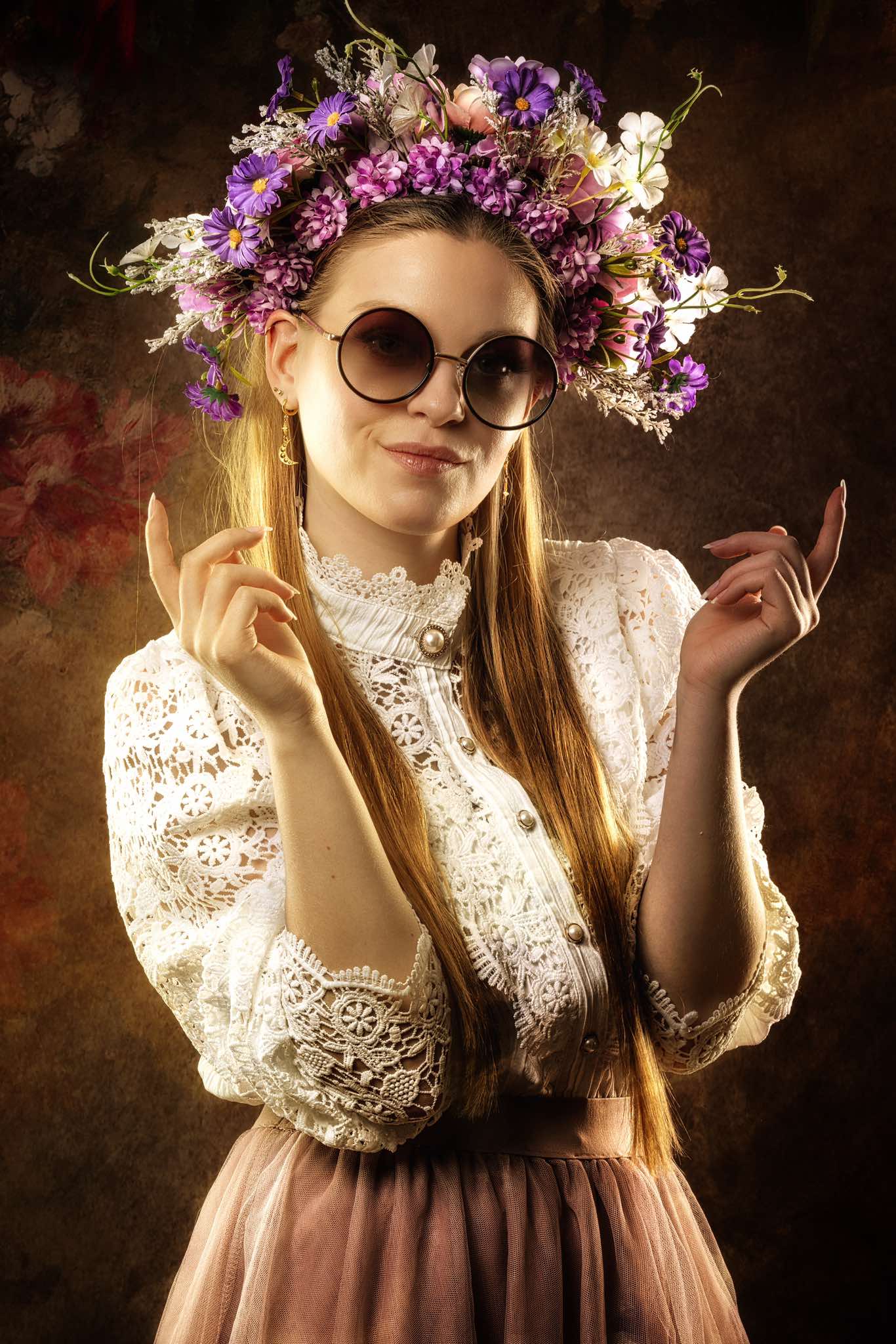 Kate Fine Art Dark/Brown Floral Collapsible Backdrop Photography 5X6.5ft(1.5x2m) - Kate Backdrop AU