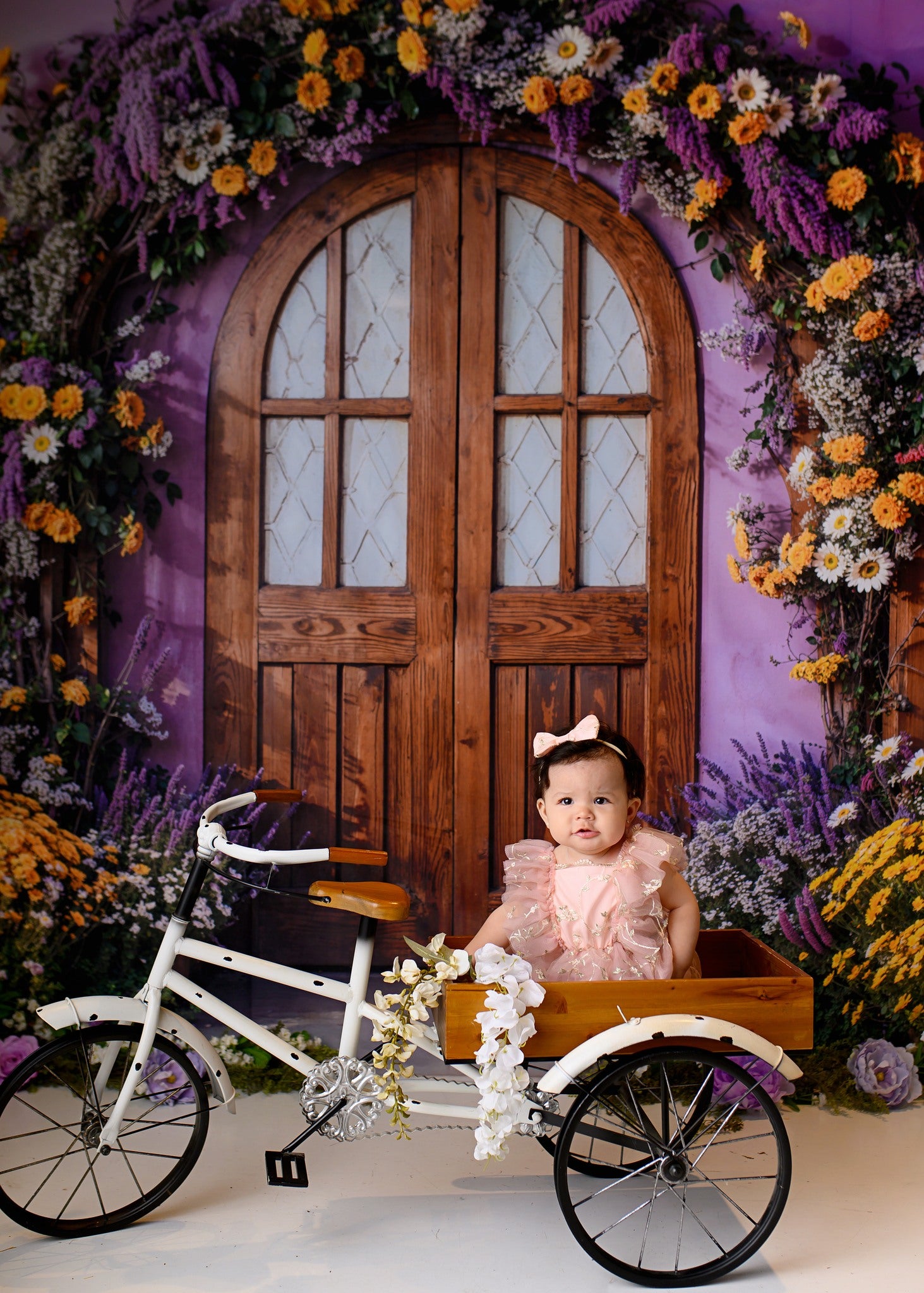 Kate Spring Flower Arch Purple Door Backdrop Designed by Emetselch - Kate Backdrop AU