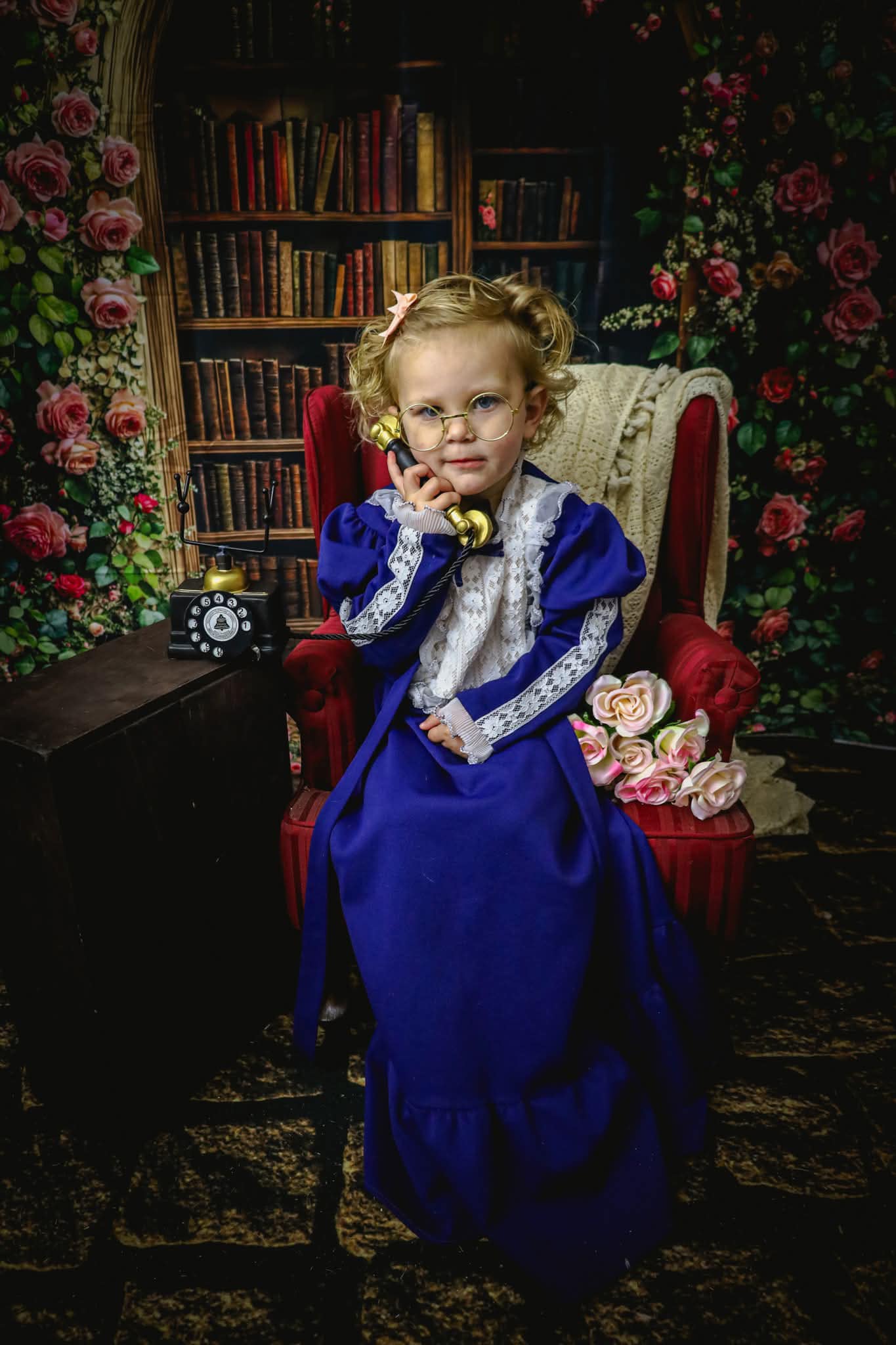 Kate Back To School Flower Arch Library Backdrop Designed by Emetselch