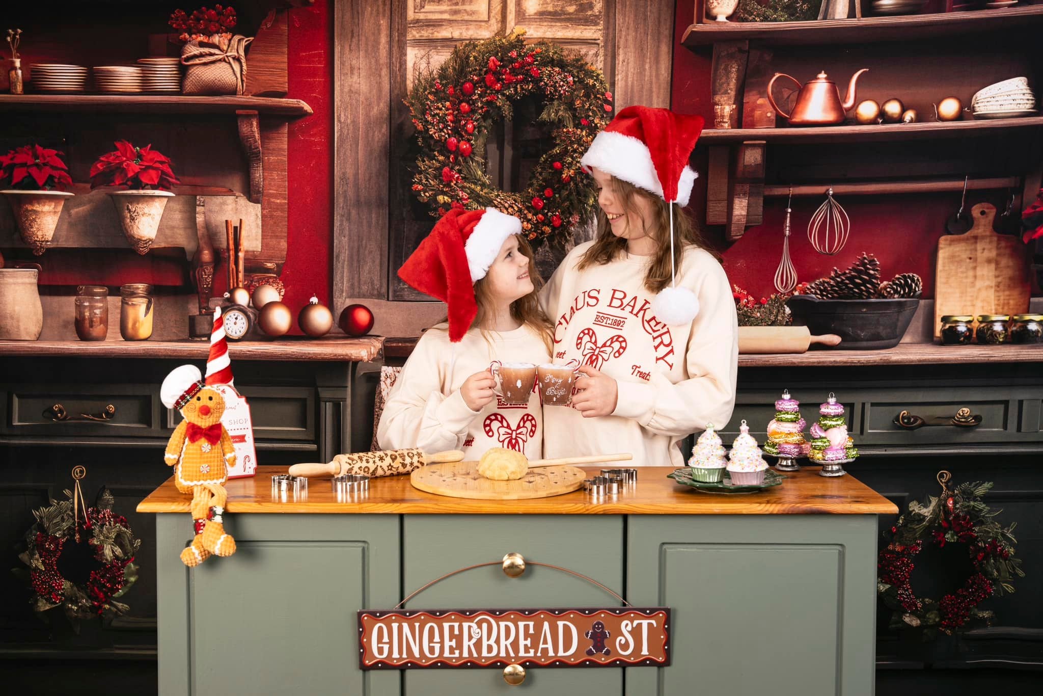 Kate Christmas Kitchen Fleece Backdrop - Kate Backdrop AU