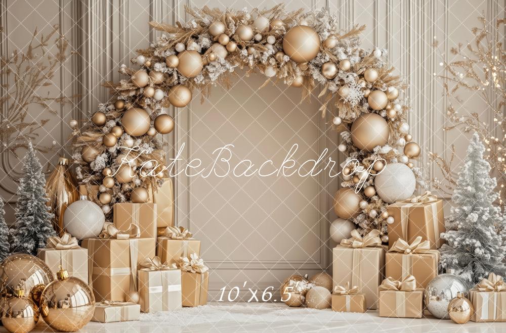 Kate Christmas Arch Gold Presents Backdrop Designed by Patty Roberts - Kate Backdrop AU