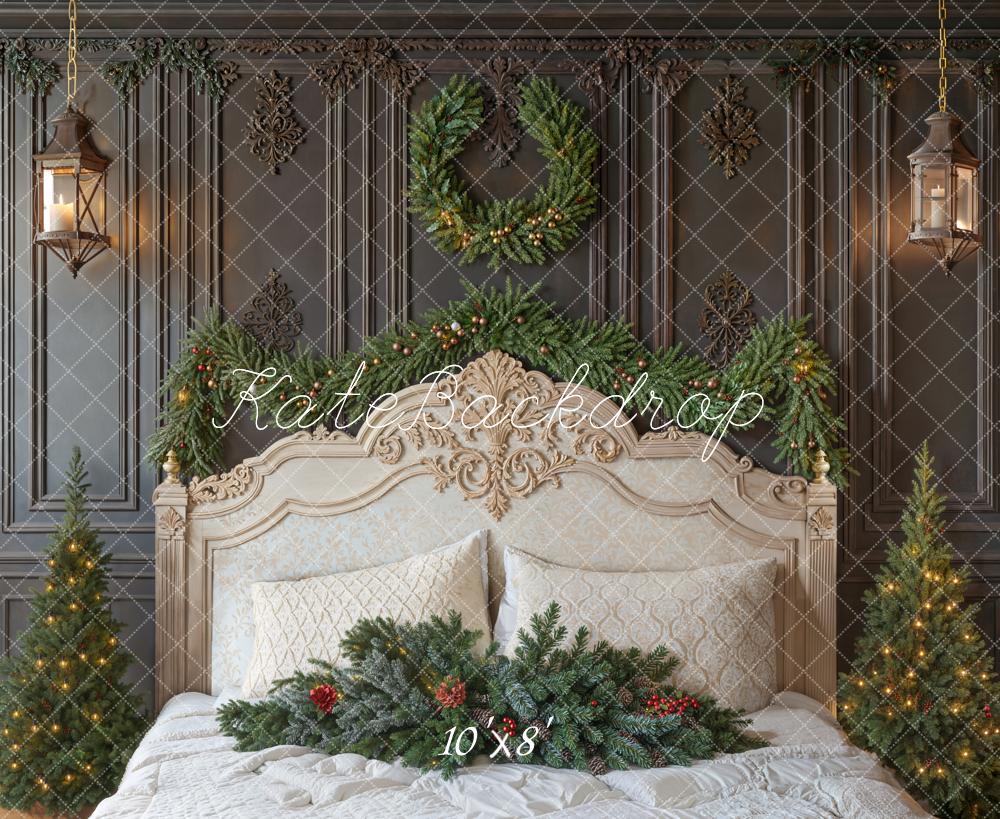 Kate Christmas Bedroom Retro Fleece Backdrop Designed by Emetselch