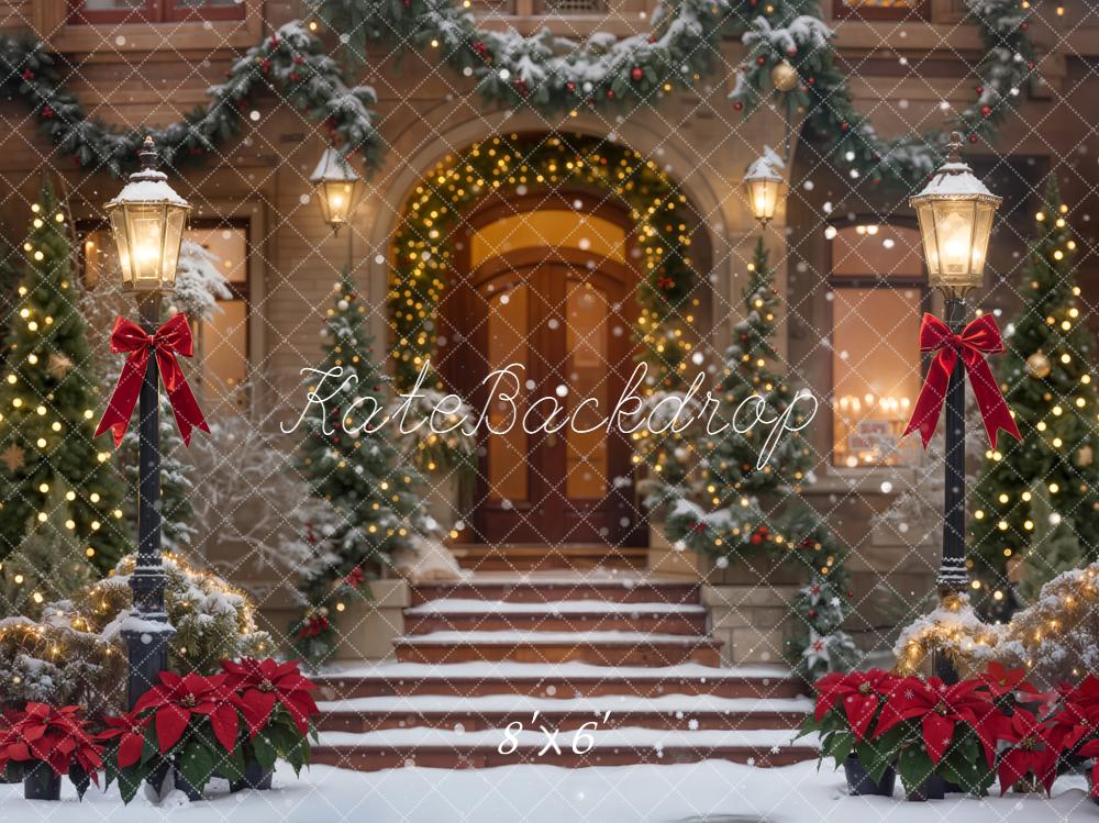 Kate Christmas Snowy Steps Backdrop Designed by Chain