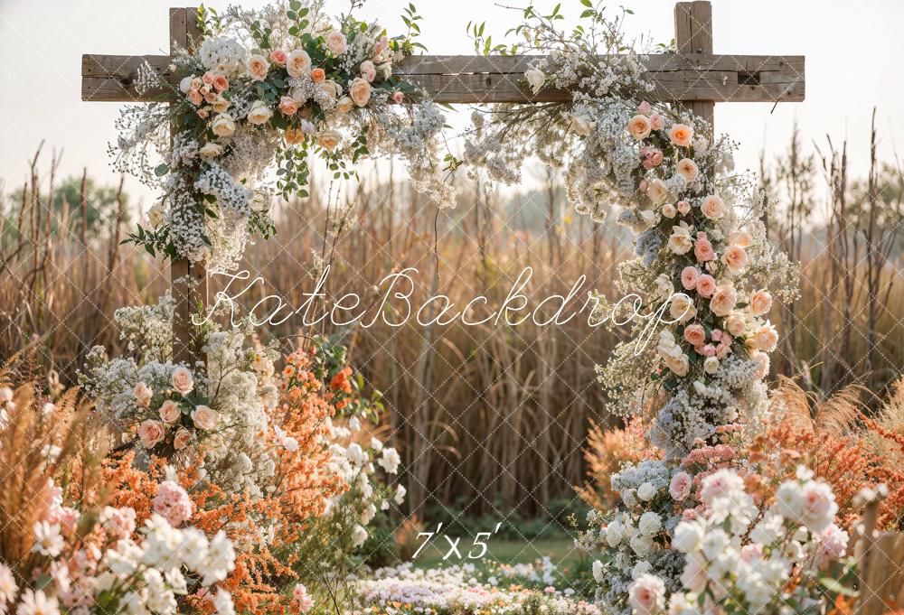 Kate Autumn Wooden Flower Frame Backdrop Designed by Emetselch