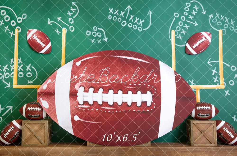 Kate Football Field Goal Chalkboard Green Backdrop Designed by Megan Leigh - Kate Backdrop AU