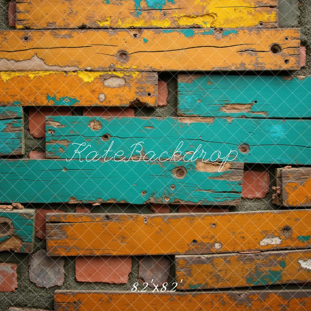 Kate Vintage Wall Brick Timber Backdrop Designed by Laura Bybee - Kate Backdrop AU