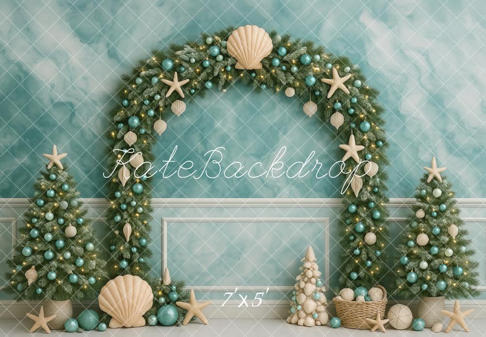 Kate Christmas Sea Shell Starfish Backdrop Designed by Megan Leigh - Kate Backdrop AU