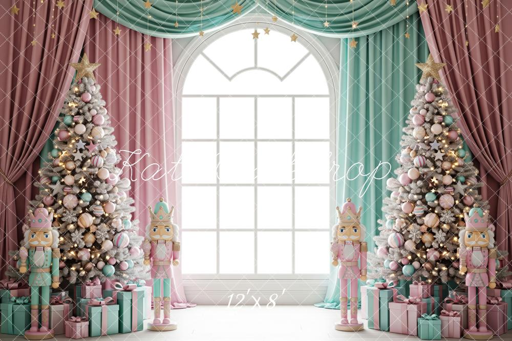 Kate Christmas Nutcracker Window Curtains Backdrop Designed by Patty Roberts