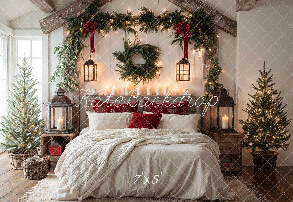 Kate Christmas Bedroom Wreath Garland Backdrop Designed by Emetselch