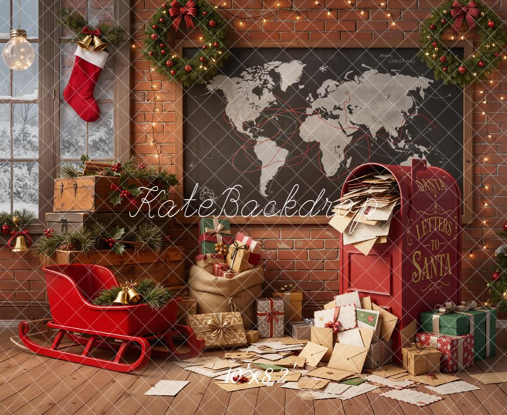 Kate Christmas Letters To Santa Mailbox Backdrop Designed by Emetselch