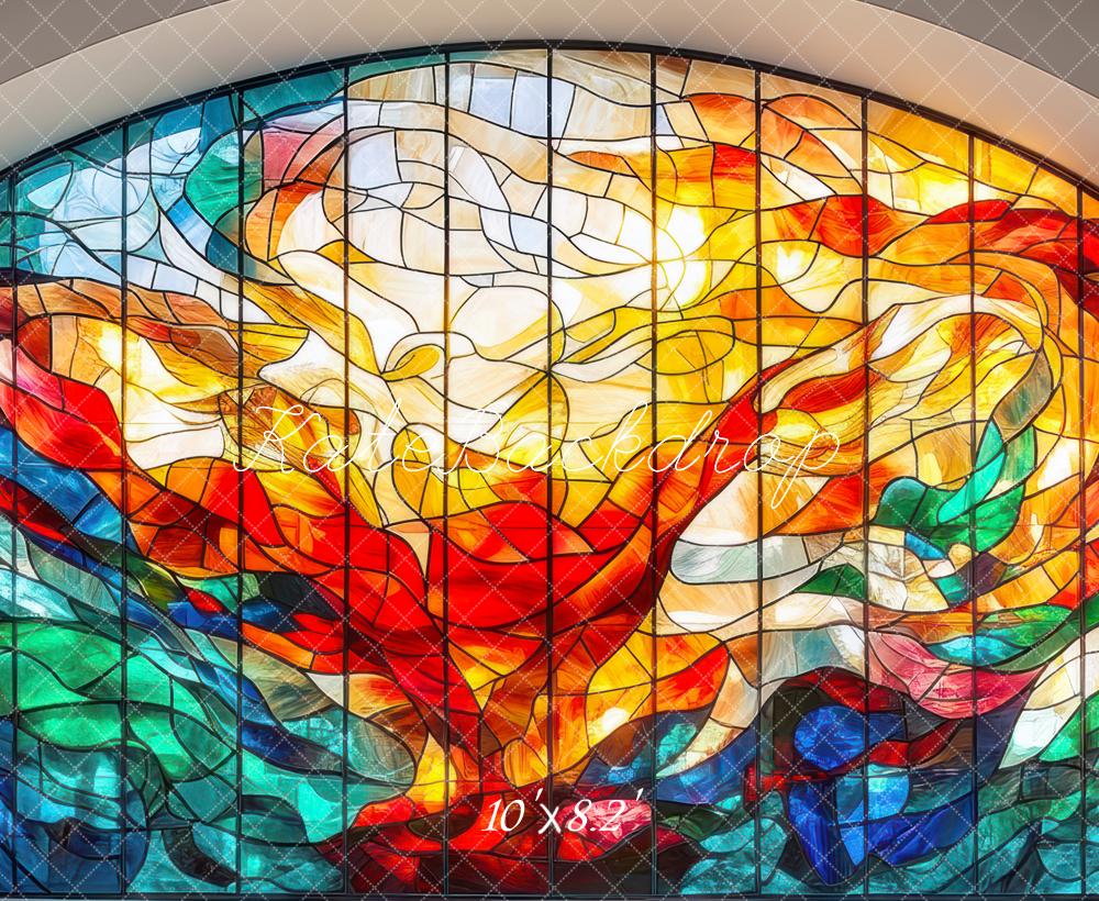 Kate Stained Glass Abstract Swirl Backdrop Designed by Mini MakeBelieve