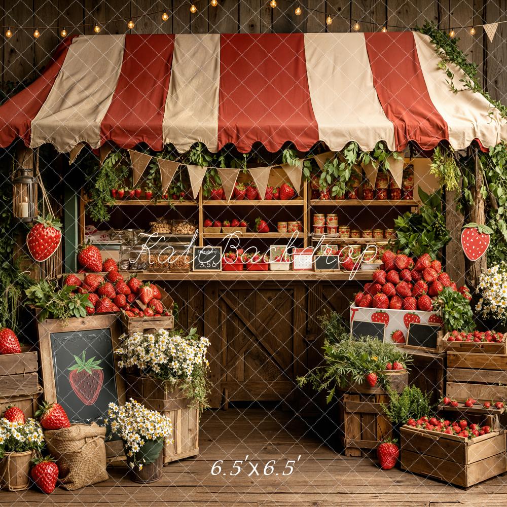 Kate Strawberry Market Crates Backdrop Designed by Emetselch