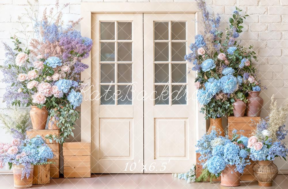 Kate White Door Flowers Wooden Crates Backdrop Designed by Emetselch