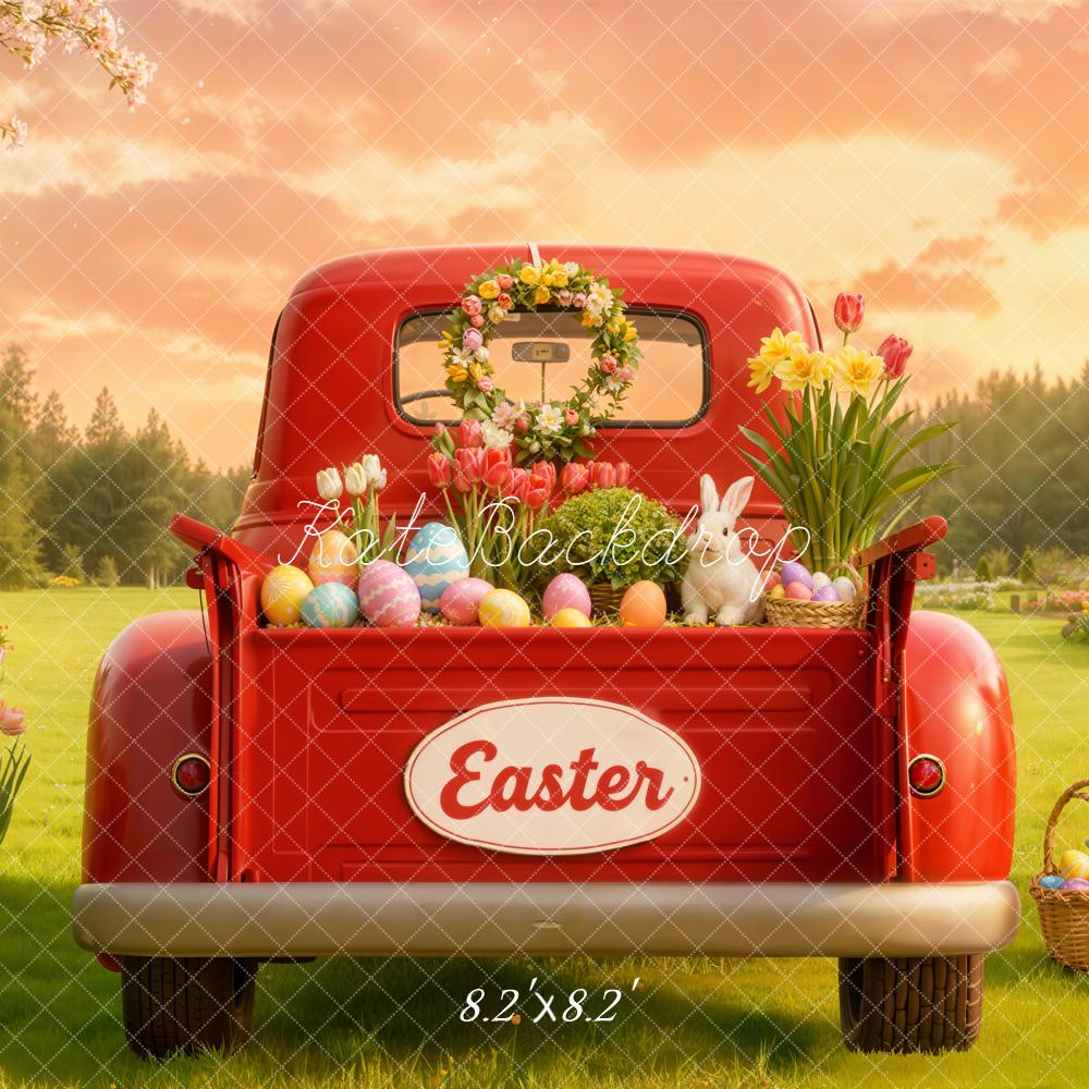 Kate Easter Truck Eggs Bunny Backdrop Designed by Chain