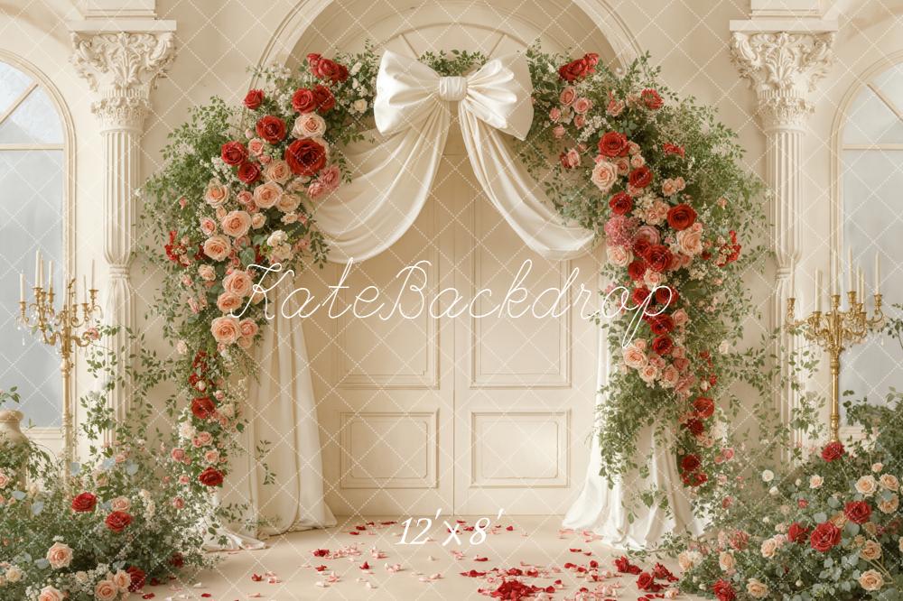 Kate Wedding Bow Roses Backdrop Designed by Emetselch
