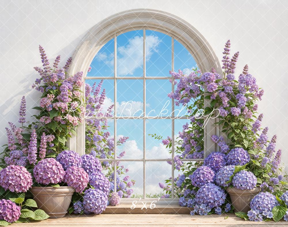 Lightning Deal Kate Flower Arch Window Blue Sky Fleece Backdrop Designed by Emetselch