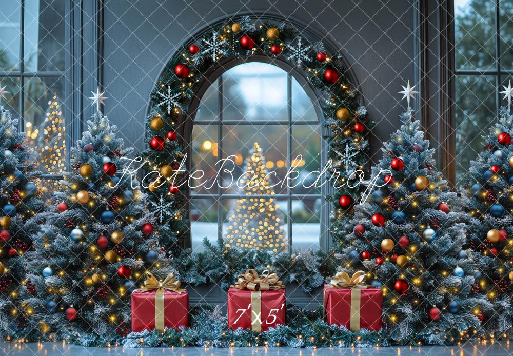 Kate Christmas Tree Gift Window Backdrop Designed by Mini MakeBelieve - Kate Backdrop AU