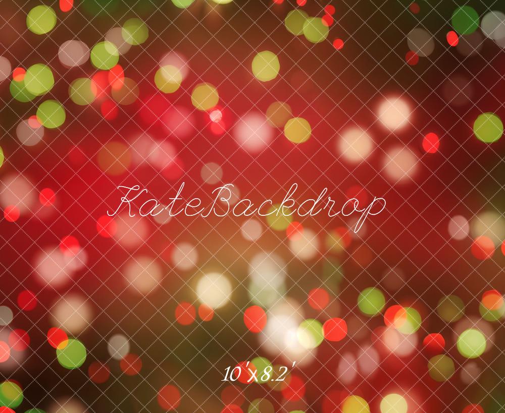 Kate Red Green Bokeh Backdrop Designed by Emetselch