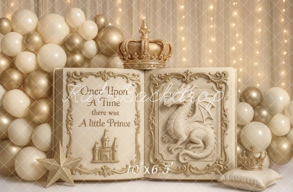 Kate Storybook Dragon Crown Cake Smash Backdrop Designed by Ashley Paul - Kate Backdrop AU