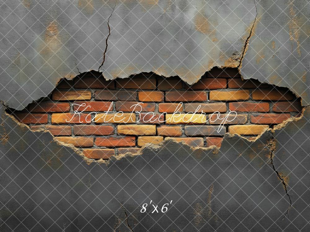 Kate Cracked Concrete Exposed Brick Backdrop Designed by Mini MakeBelieve