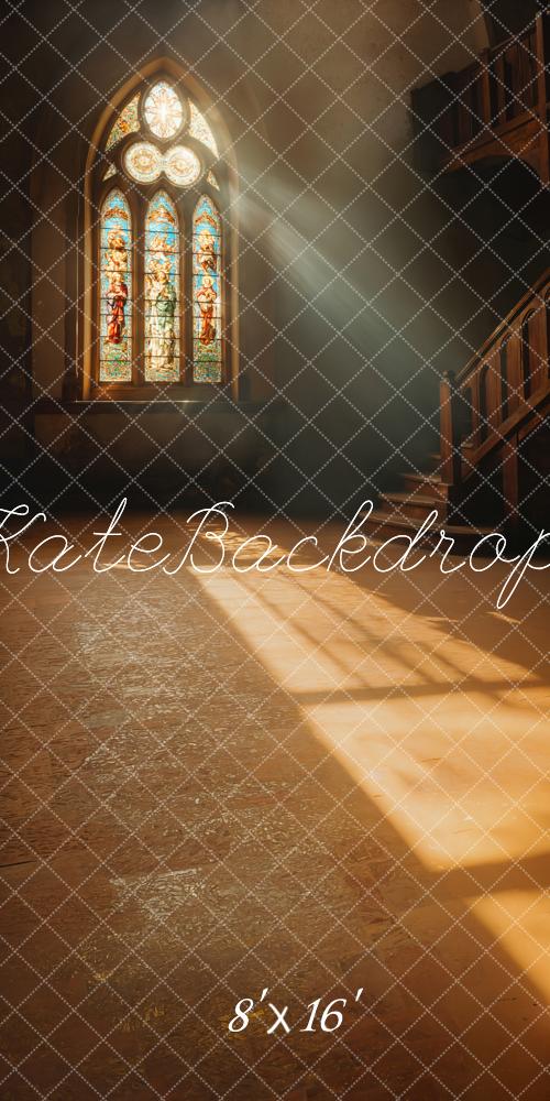 Kate Sweep Stained Glass Window Sunrays Backdrop Designed by Emetselch - Kate Backdrop AU