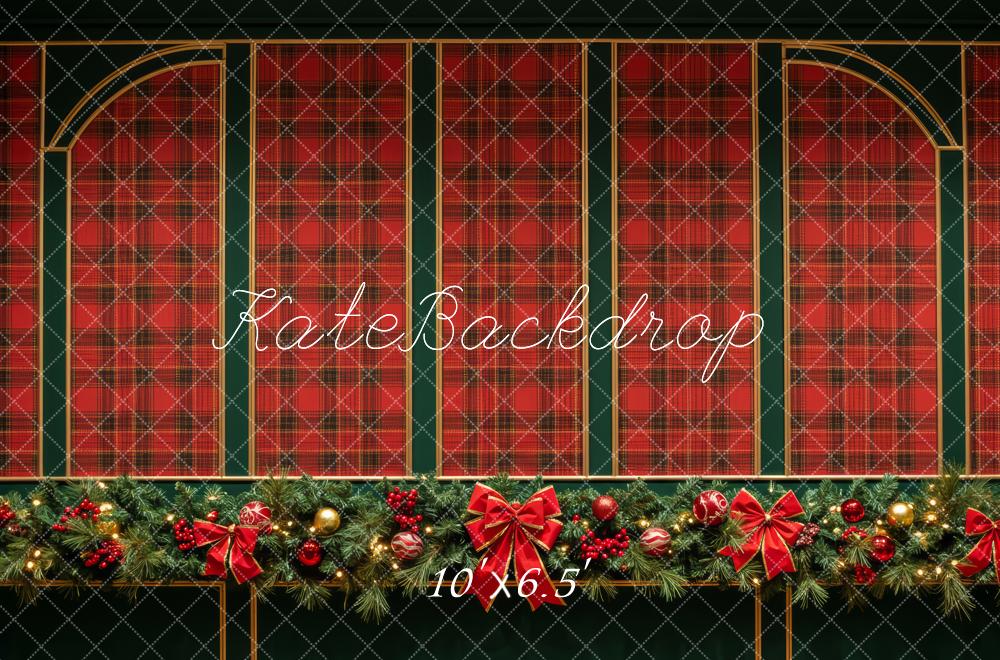 Kate Christmas Red Plaid Backdrop Designed by Patty Roberts