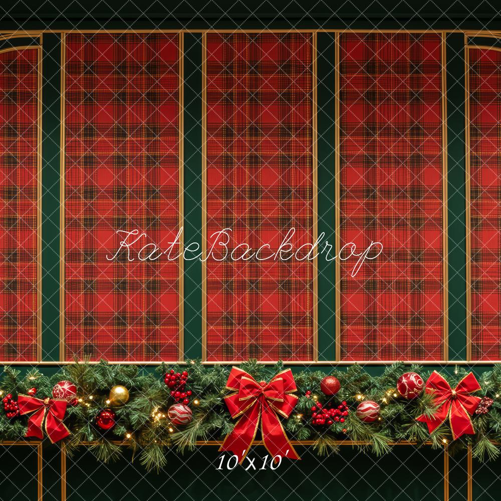 Kate Christmas Red Plaid Backdrop Designed by Patty Roberts