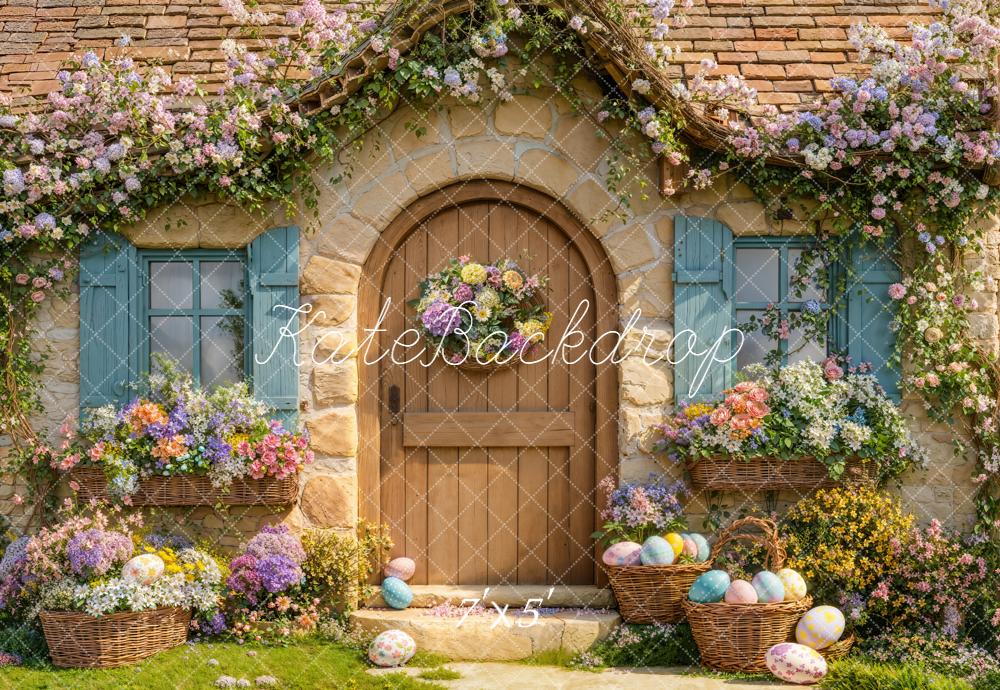 Lightning Deal Kate Easter Eggs Cottage Flowers Baskets Backdrop Designed by Emetselch