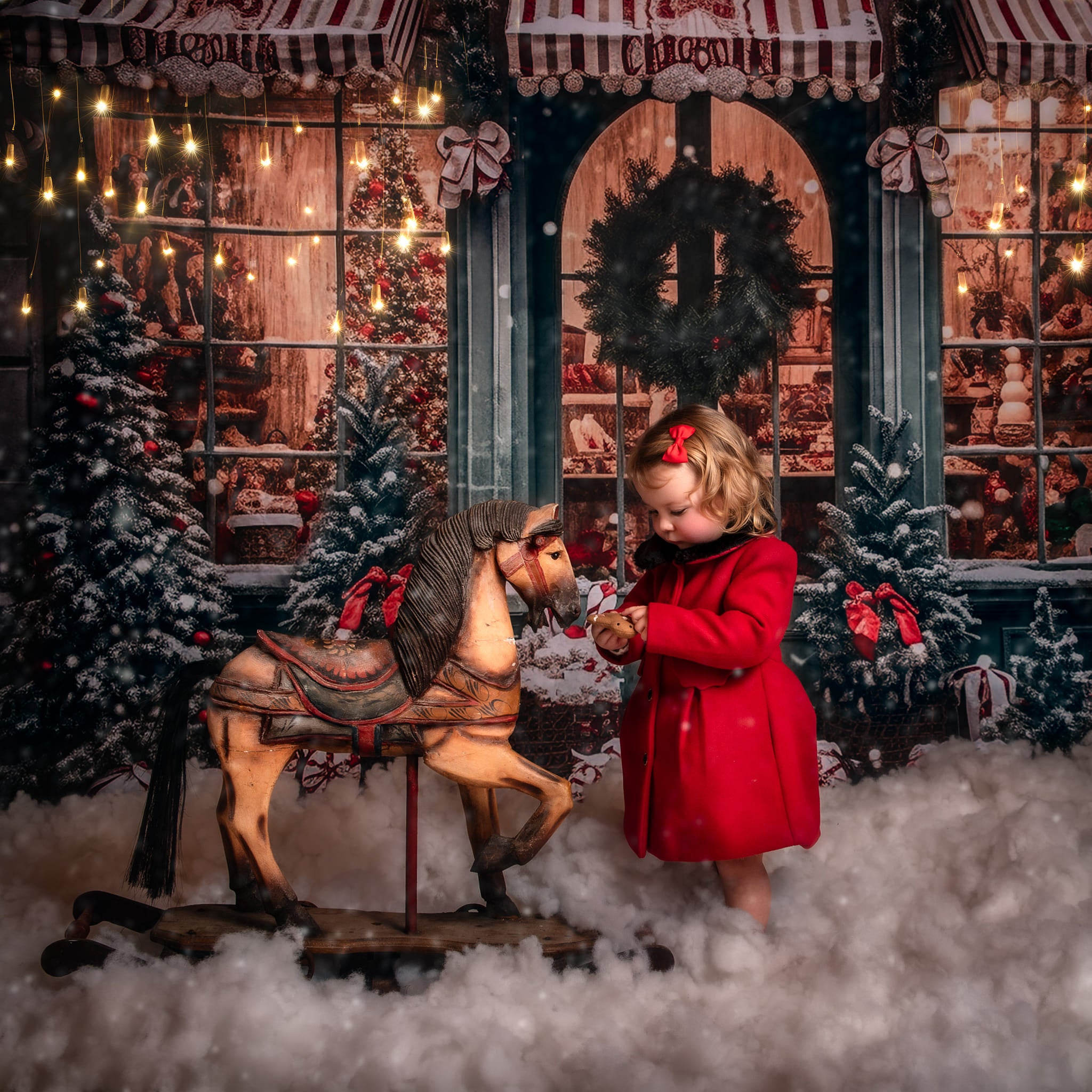 Kate Christmas Snow Cabin Backdrop for Photography - Kate Backdrop AU