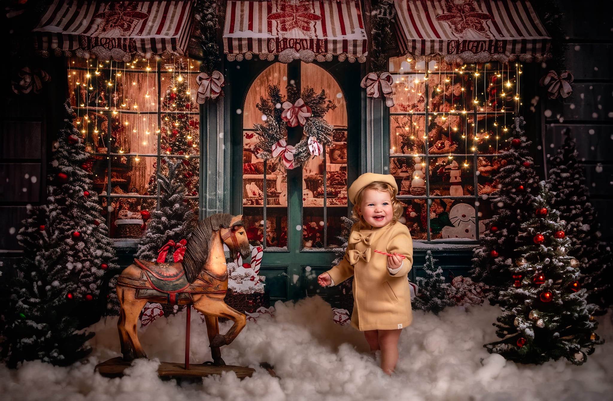 Kate Christmas Snow Cabin Backdrop for Photography - Kate Backdrop AU
