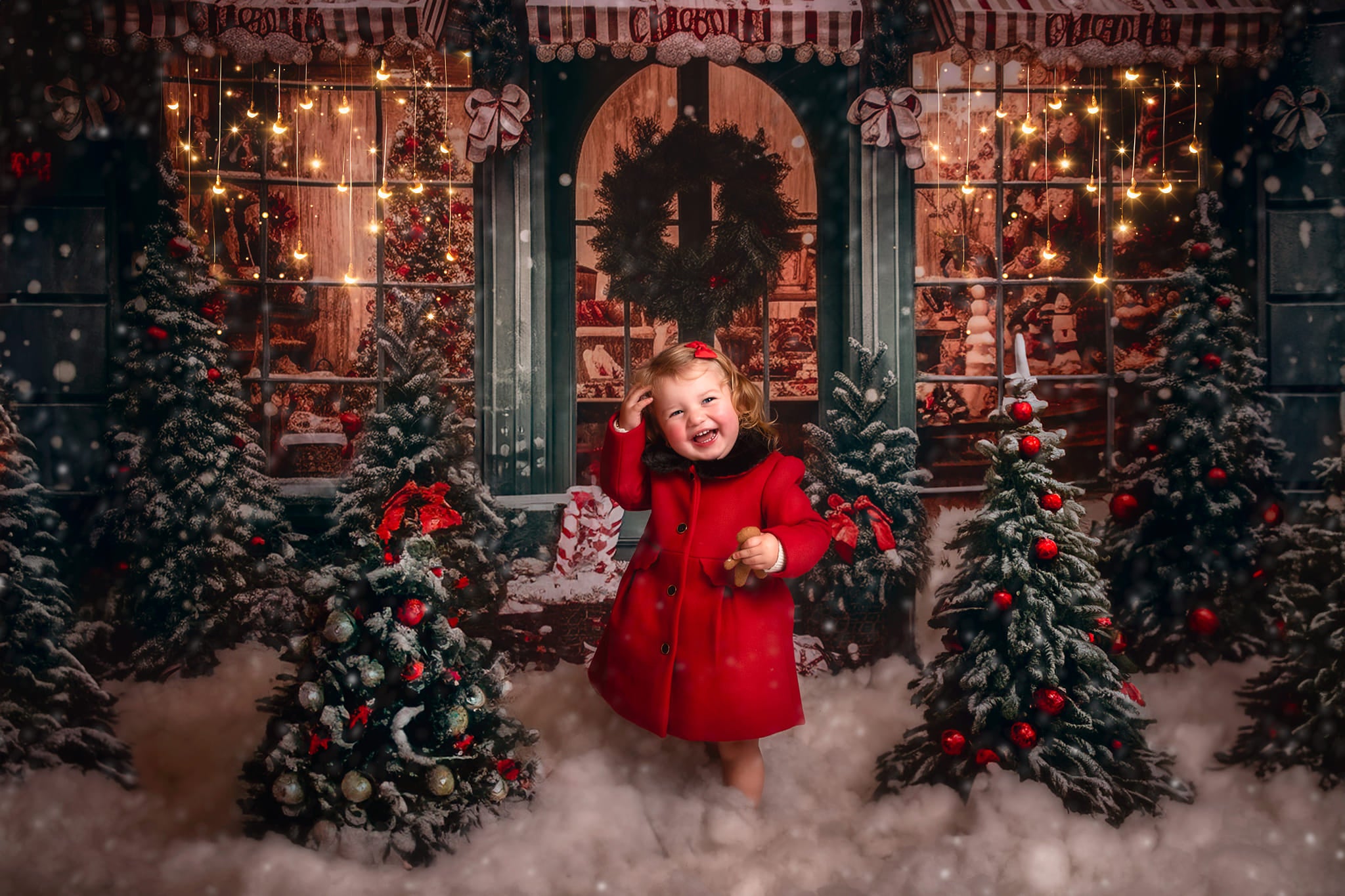 Kate Christmas Snow Cabin Backdrop for Photography - Kate Backdrop AU