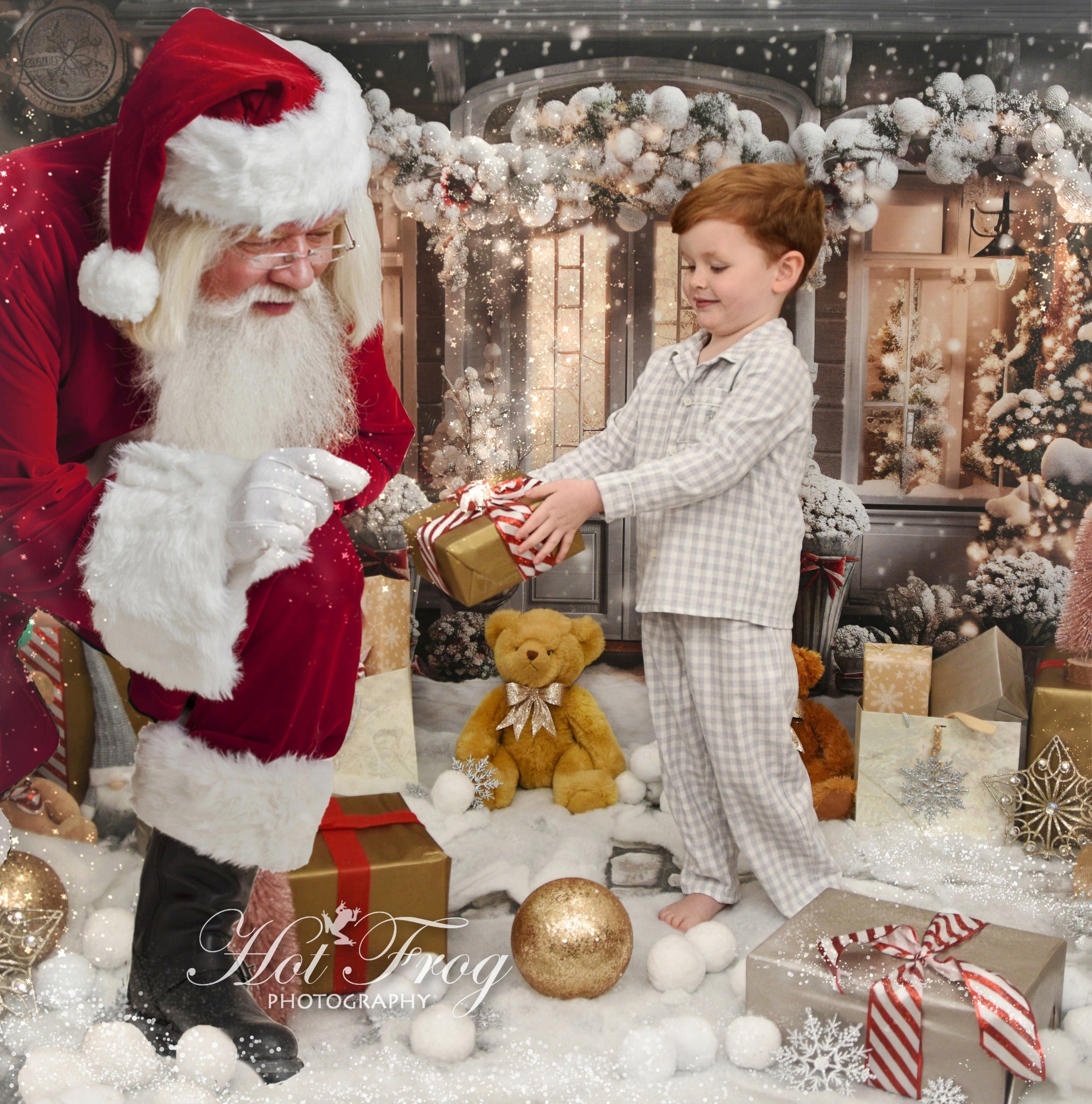 Kate Winter Christmas House Snow Light Backdrop Designed by Emetselch - Kate Backdrop AU