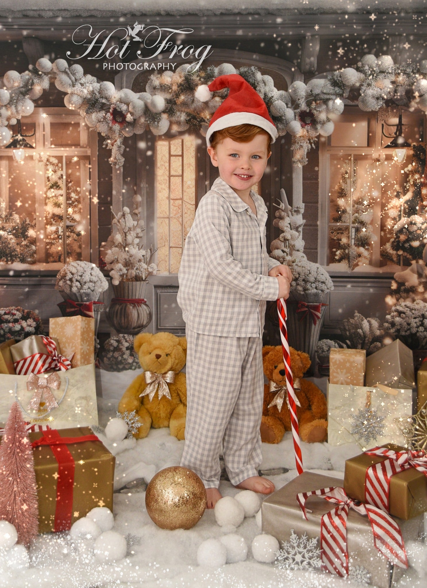 Kate Winter Christmas House Snow Light Backdrop Designed by Emetselch - Kate Backdrop AU