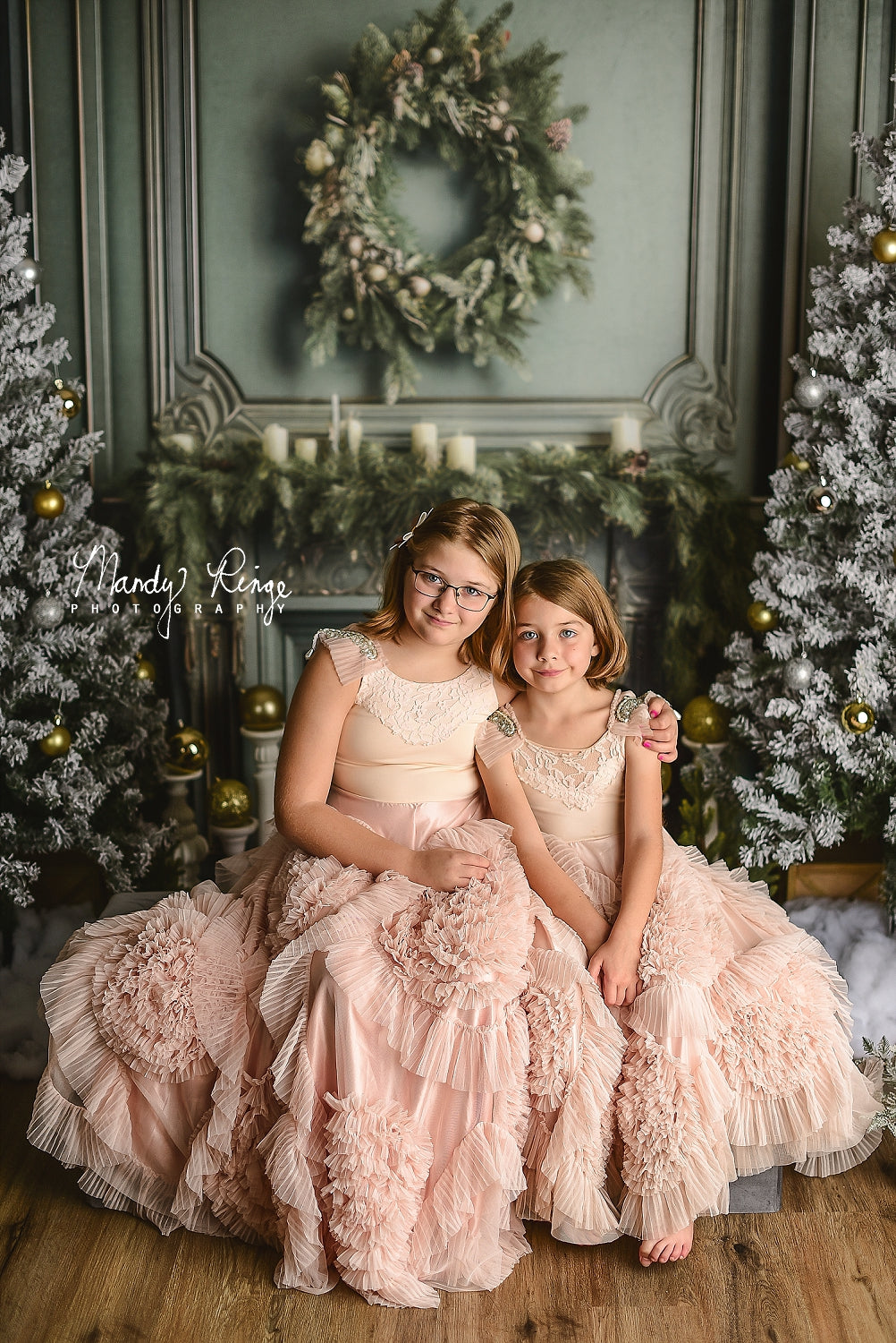 Kate Green Christmas Fireplace Backdrop Designed by Mandy Ringe Photography - Kate Backdrop AU